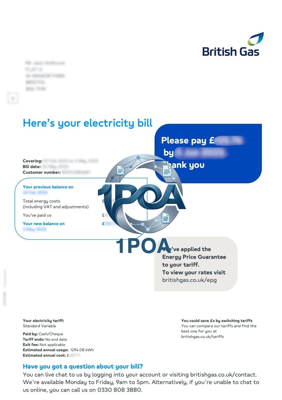 英国水电账单 British Gas 燃气账单 地址证明生成器 British water and electricity bills, British gas bills, address proof generator