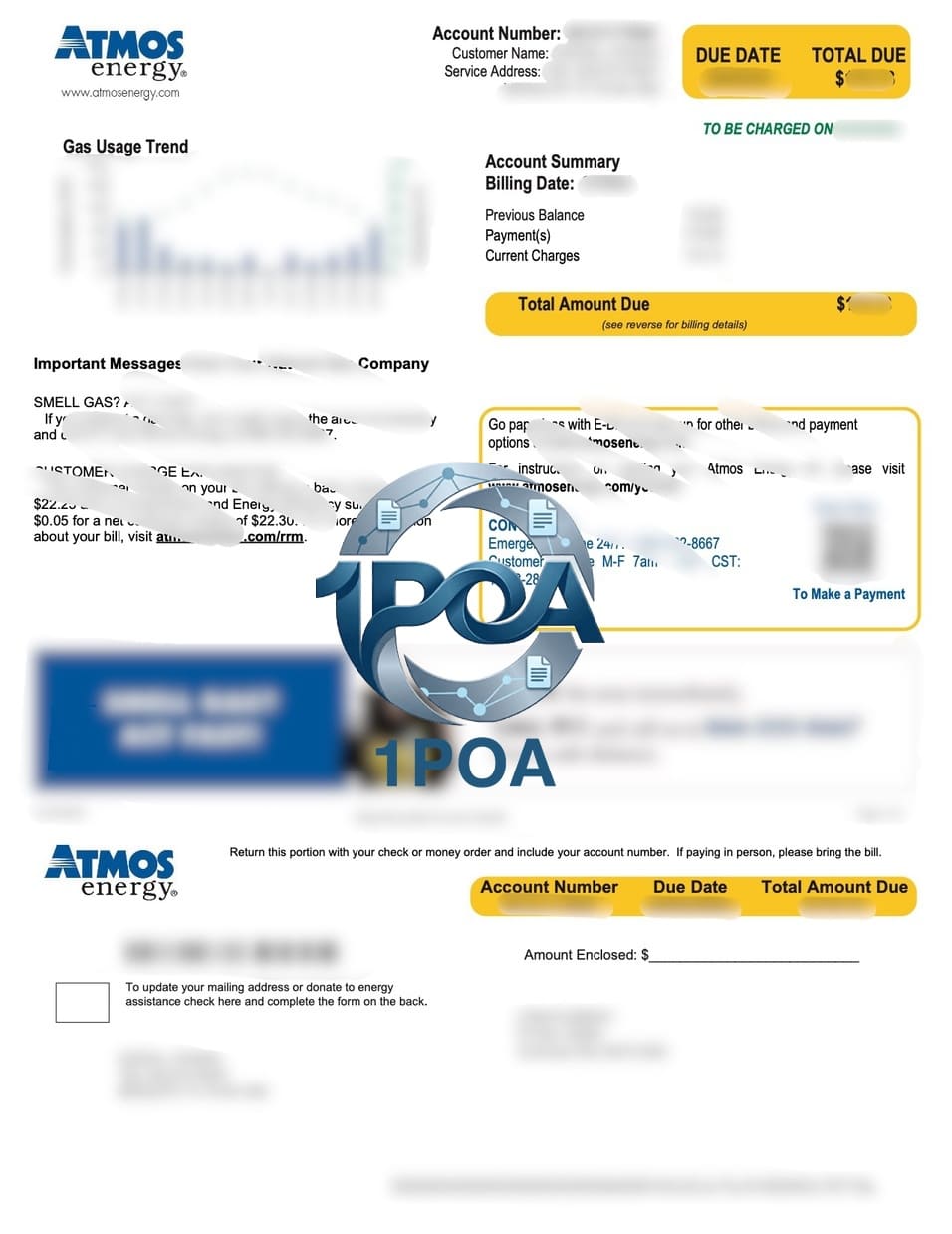 美国 水电燃气账单 Atmos Energy 燃气费账单 地址证明生成器 US Utility Bill – Atmos Energy Gas Bill – Proof of Address Generator