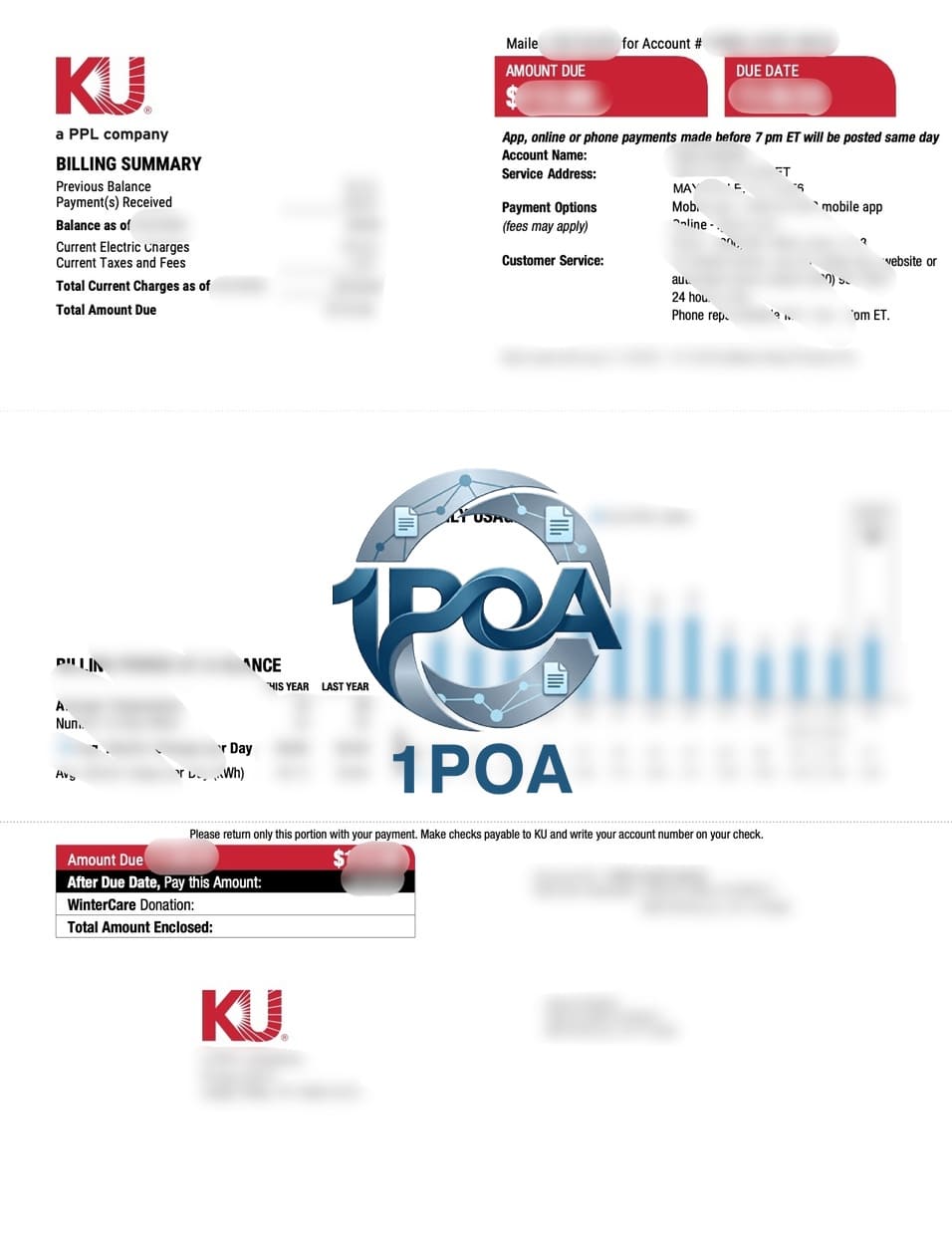 美国 肯塔基州 弗吉尼亚州 Kentucky Utilities 电费账单 地址证明生成器  KU (Kentucky/Virginia) Electricity Bill / Proof of Address Generator