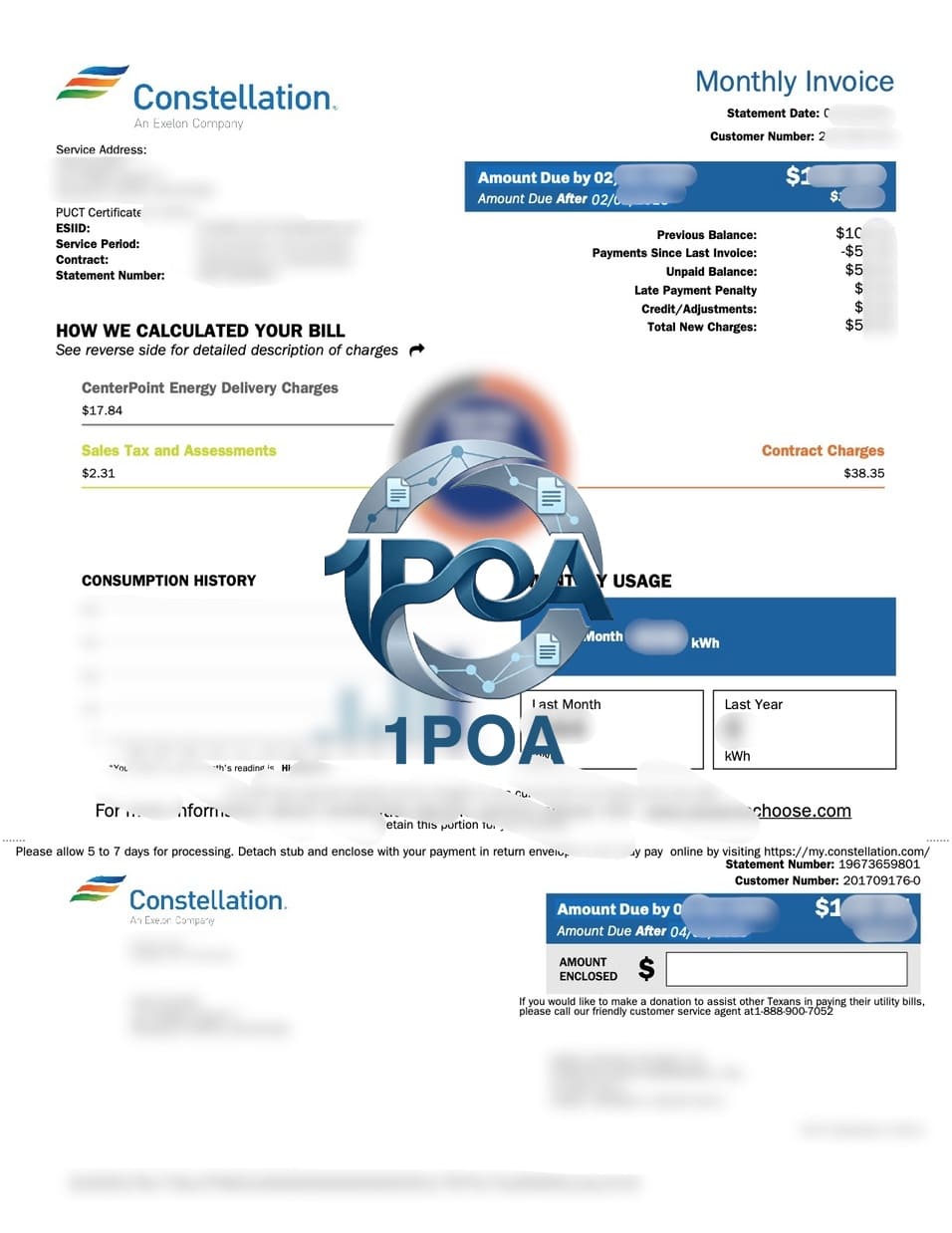 美国地址证明生成 Constellation 电费账单 US Proof of Address Generator: Constellation Electricity Bill